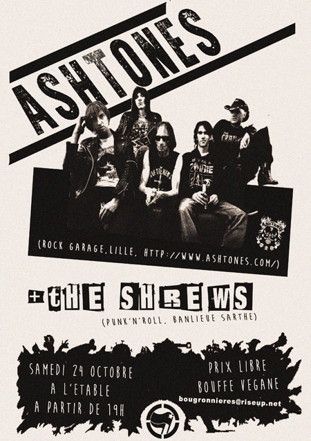 Ashtones + The Shrews à l'Étable le 24 octobre 2015 à Tennie (72)