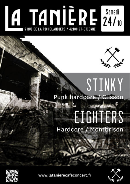 HARDCORE PARTY ! STINKY+EIGHTERS @ La Tanière le 24 octobre 2015 à Saint-Etienne (42)