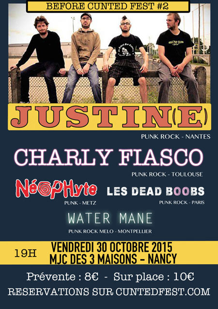 Justin(e) +Charly Fiasco +Néophyte +Water Mane +Les Dead Boobs le 30 octobre 2015 à Nancy (54)
