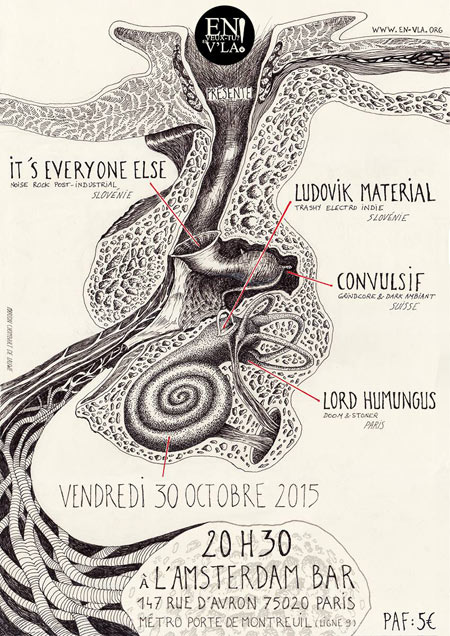 Ludovik Material + It's Everyone Else + Convulsif +Lord Humungus le 30 octobre 2015 à Paris (75)