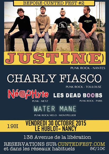 Justin(e) +Charly Fiasco +Néophyte +Water Mane +Les Dead Boobs le 30 octobre 2015 à Nancy (54)