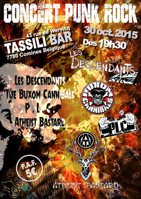 Concert Punk Rock au Tassili Bar le 30 octobre 2015 à Comines-Warneton (BE)
