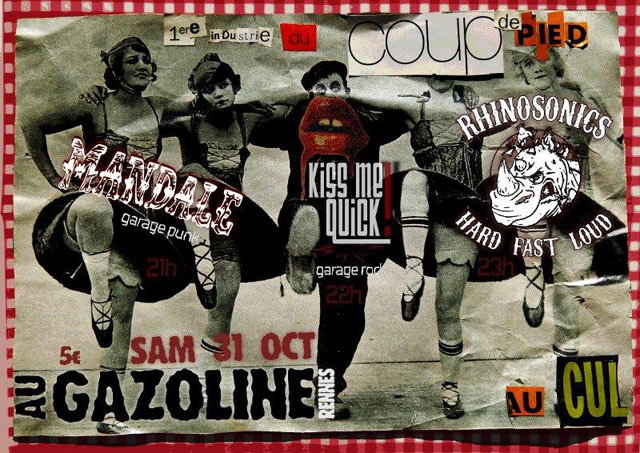 Mandale / Kiss Me Quick! / Rhinosonics au Gazoline le 31 octobre 2015 à Rennes (35)