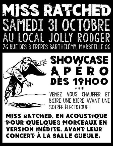 Miss Ratched en acoustique au local Jolly Rodger le 31 octobre 2015 à Marseille (13)