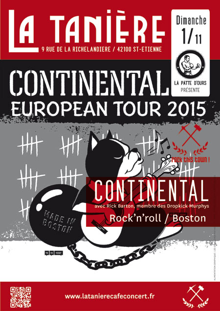 Continental / Rock'n'Roll Boston @ La Tanière le 01 novembre 2015 à Saint-Etienne (42)