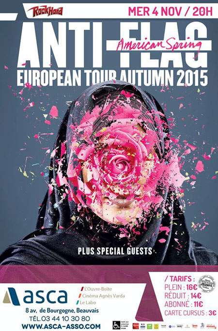 Anti-Flag + Homeless Gospel Choir + Trophy Eyes + Red City Radio le 04 novembre 2015 à Beauvais (60)