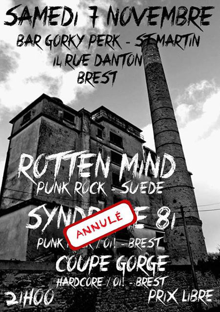 Rotten Mind + Coupe Gorge au bar Gorky Perk le 07 novembre 2015 à Brest (29)