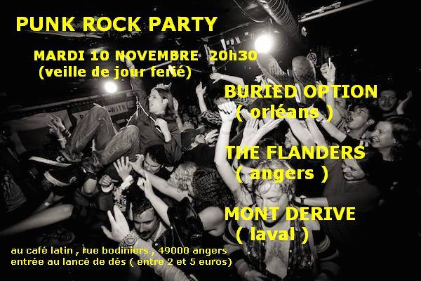 Buried Option + Red Hankiz + Mont Dérive au Café Latin le 10 novembre 2015 à Angers (49)
