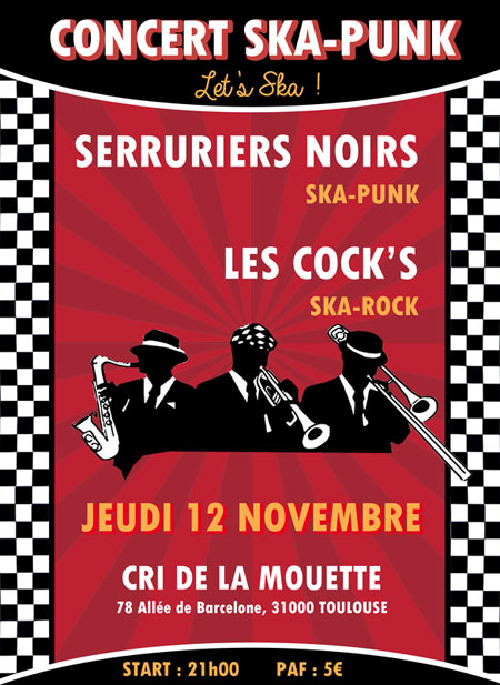 Serruriers Noirs + Les Cock's au Cri de la Mouette le 12 novembre 2015 à Toulouse (31)