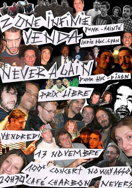 Zone Infinie + Venda + Never Again au Café Charbon le 13 novembre 2015 à Nevers (58)