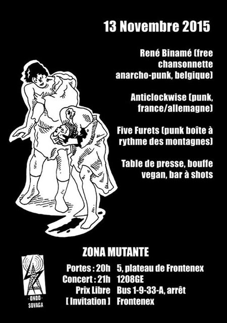 René Binamé +Anticlockwise +Five Furets +158 à la Zona Mutante le 13 novembre 2015 à Genève (CH)