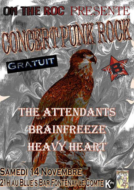 The Attendants + Brainfreeze + Heavy Heart au Blues Bar le 14 novembre 2015 à Fontenay-le-Comte (85)