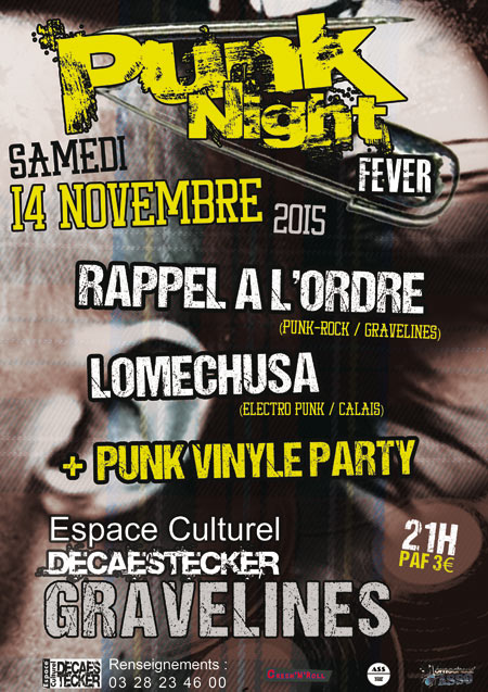 Punk Night Fever à l'Espace Culturel Decaestecker le 14 novembre 2015 à Gravelines (59)