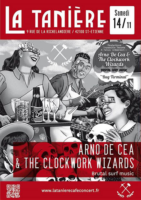 Arno De Cea & The Clockwork Wizards à la Tanière le 14 novembre 2015 à Saint-Etienne (42)