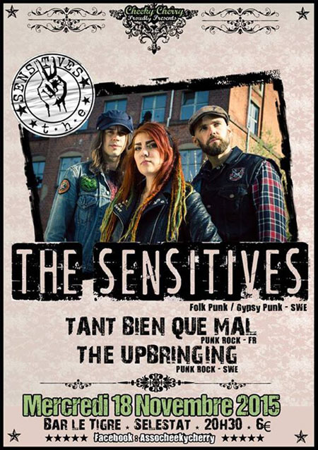 The Sensitives + Tant Bien Que Mal + The Upbringing au Tigre le 18 novembre 2015 à Sélestat (67)