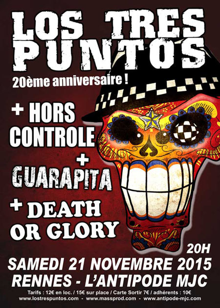 LOS TRES PUNTOS - 20 ans ! à l'Antipode le 21 novembre 2015 à Rennes (35)