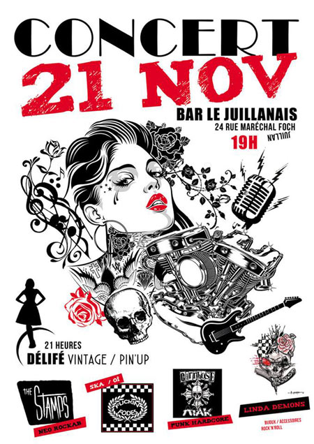 Concert + défilé au bar Le Juillanais le 21 novembre 2015 à Juillan (65)