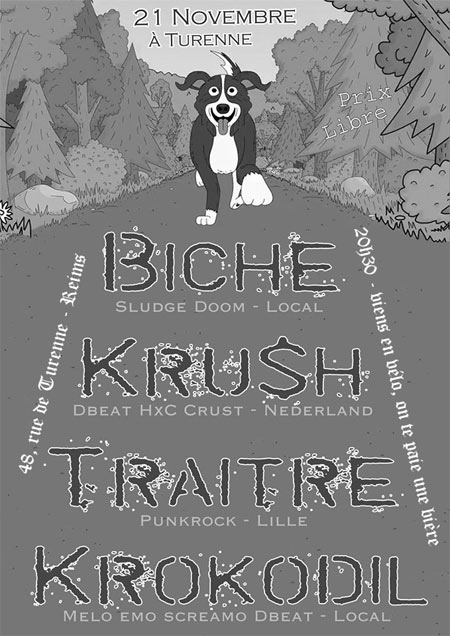 Krush + Krokodil + Biche + Traitre @ Turenne le 21 novembre 2015 à Reims (51)