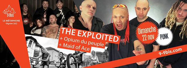 The Exploited + Opium du Peuple + Maid Of Ace au Métaphone le 22 novembre 2015 à Oignies (62)