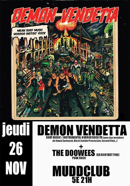 Demon Vendetta + The Doowees au Mudd Club le 26 novembre 2015 à Strasbourg (67)