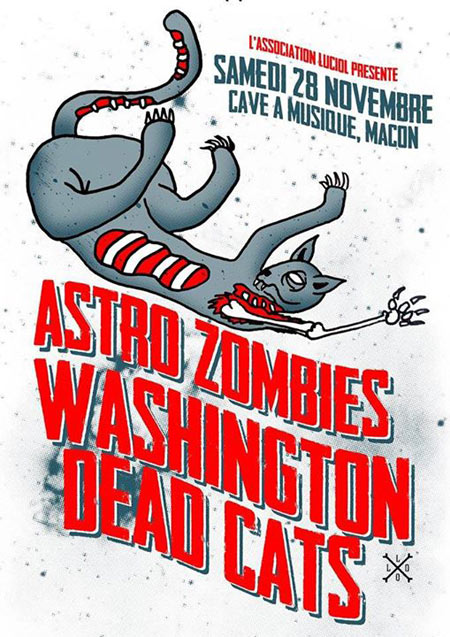 Washington Dead Cats + The Astro Zombies à la Cave à Musique le 28 novembre 2015 à Mâcon (71)