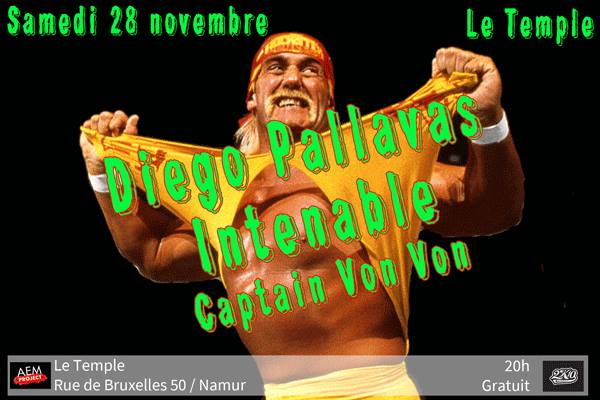 Diego Pallavas + Intenable + Cap'tain Von Von au Temple le 28 novembre 2015 à Namur (BE)