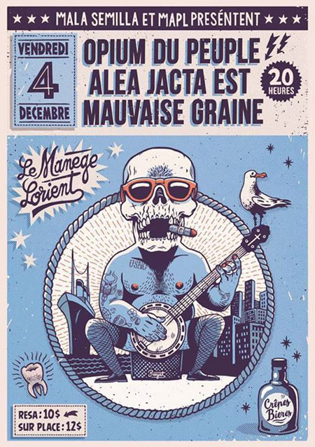 Opium du Peuple + Alea Jacta Est + Mauvaise Graine au Manège le 04 décembre 2015 à Lorient (56)