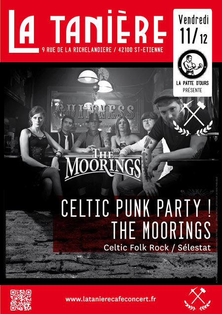Celtic Punk Party ! Avec The Moorings @ La Tanière le 11 décembre 2015 à Saint-Etienne (42)