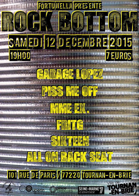 Rock Bottom à la Ferme du Plateau le 12 décembre 2015 à Tournan-en-Brie (77)