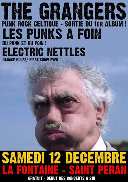 The Grangers + Les Punk À Foin + Electric Nettles à la Fontaine le 12 décembre 2015 à Saint-Péran (35)