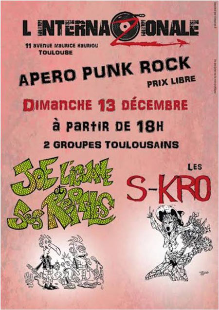 Joe l'Iguane et ses Reptiles + S-Kro au bar L'Internazionale le 13 décembre 2015 à Toulouse (31)