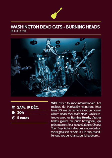 Washington Dead Cats + Burning Heads au SUB le 19 décembre 2015 à Vitry-sur-Seine (94)