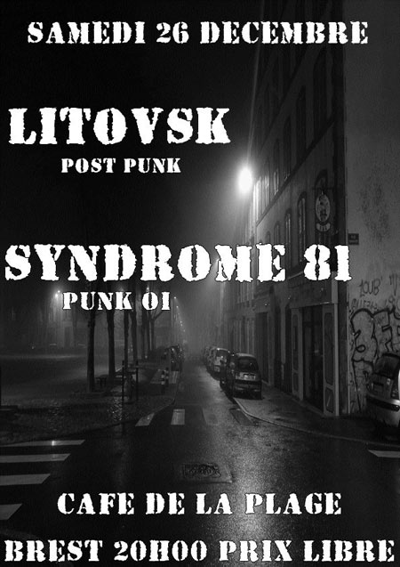 Litovsk + Syndrome 81 au Café de la Plage le 26 décembre 2015 à Brest (29)