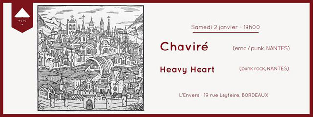 Chaviré + Heavy Heart à l'Envers le 02 janvier 2016 à Bordeaux (33)