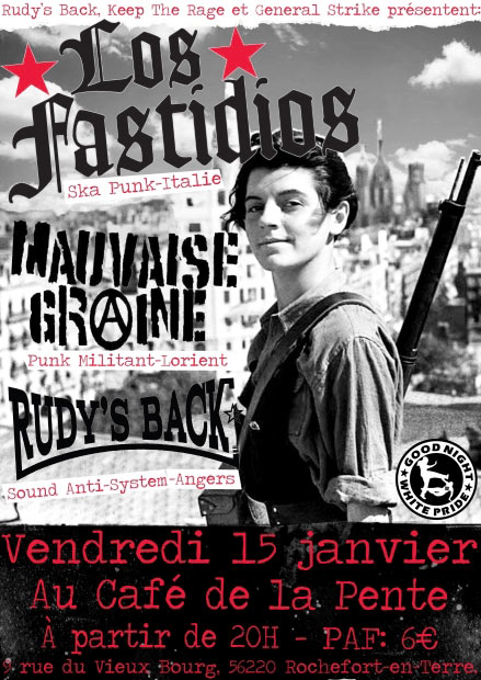 Los Fastidios (ska punk Italie) au Café de la Pente le 15 janvier 2016 à Rochefort-en-Terre (56)