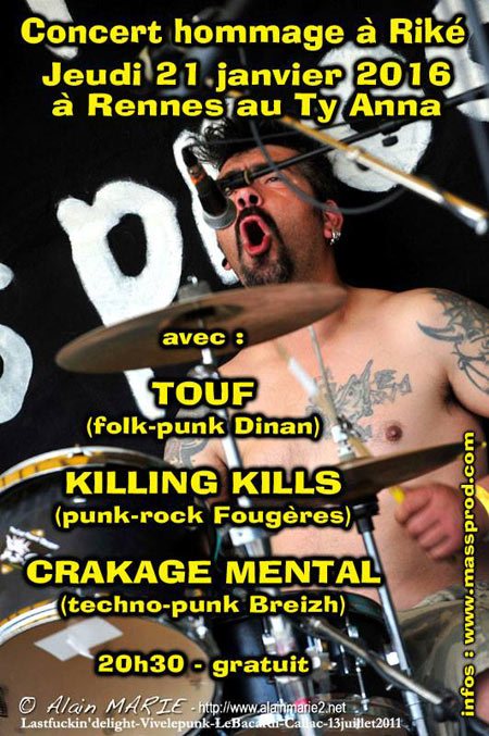 Killing Kills + Crakage Mental + Touf au Ty Anna le 21 janvier 2016 à Rennes (35)