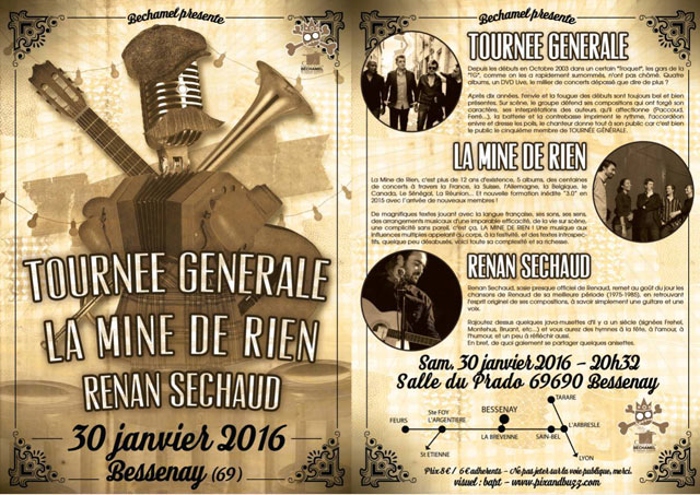 Concert Béchamel à la Salle du Prado le 30 janvier 2016 à Bessenay (69)