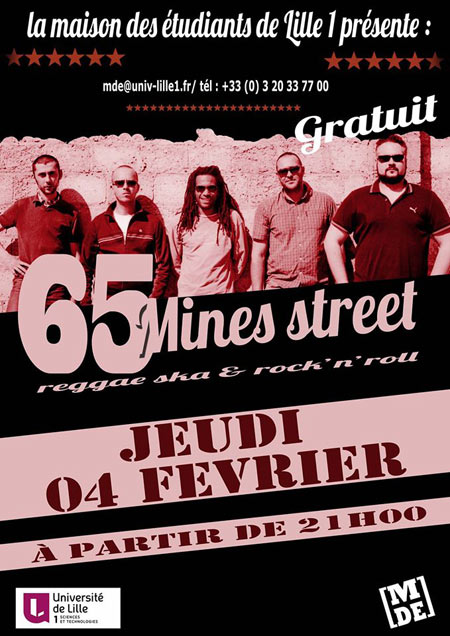 65 Mines Street à la Maison des Étudiants le 04 février 2016 à Villeneuve-d'Ascq (59)