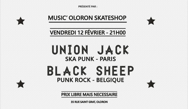 Union Jack + Black Sheep @ Music'Oloron Skateshop le 12 février 2016 à Oloron-Sainte-Marie (64)