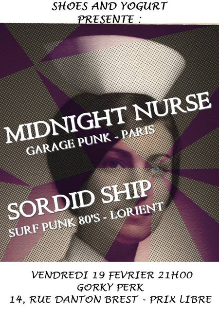 Midnight Nurse + Sordid Ship au Gorky Perk le 19 février 2016 à Brest (29)