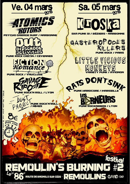 Remoulin's Burning Punk Fest #2 au 86 le 04 mars 2016 à Remoulins (30)