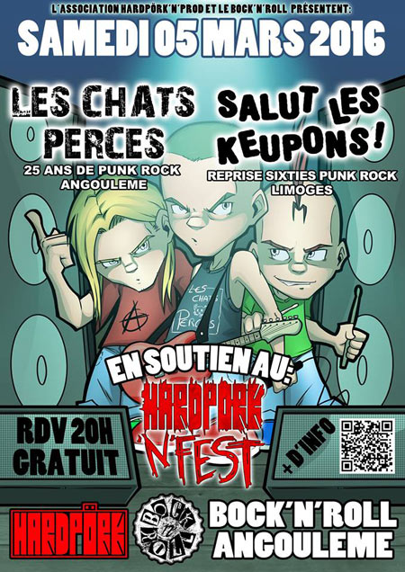 Les Chats Percés + Salut Les Keupons au Bock'n'Roll le 05 mars 2016 à Angoulême (16)