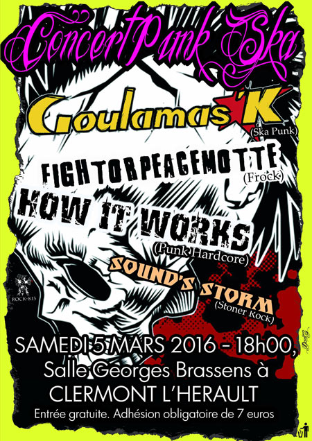 FESTIVAL ROCK K 13 à la salle Georges Brassens le 05 mars 2016 à Clermont-l'Hérault (34)