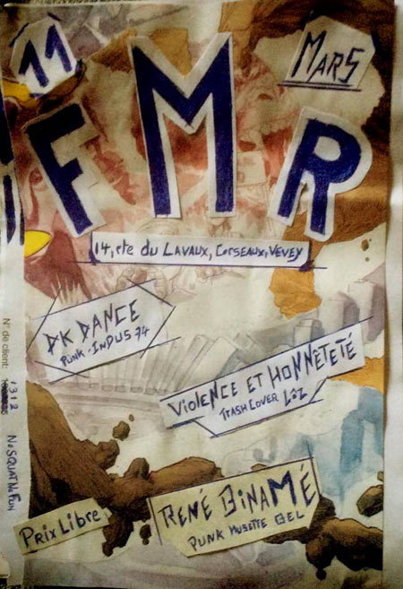 René Binamé + DK Dance + Violence et Honnêteté @ FMR le 11 mars 2016 à Corseaux (CH)