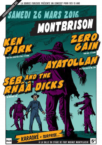 Ken Park + Zero Gain + Ayatollah + Seb and the Rhââ Dicks le 26 mars 2016 à Moingt Montbrison (42)