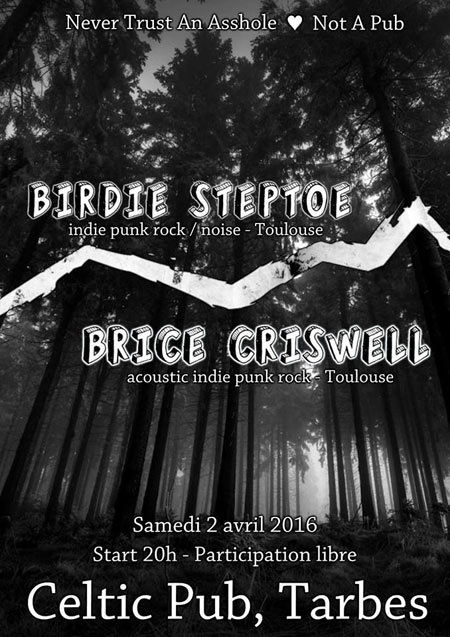 Birdie Steptoe + Brice Criswell au Celtic Pub le 02 avril 2016 à Tarbes (65)