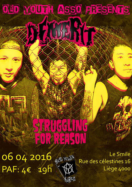 Demerit + Struggling For Reason au Smile Café le 06 avril 2016 à Liège (BE)