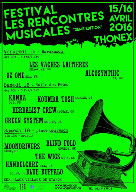 Festival Les Rencontres Musicales @ La Barakason le 15 avril 2016 à Thônex (CH)