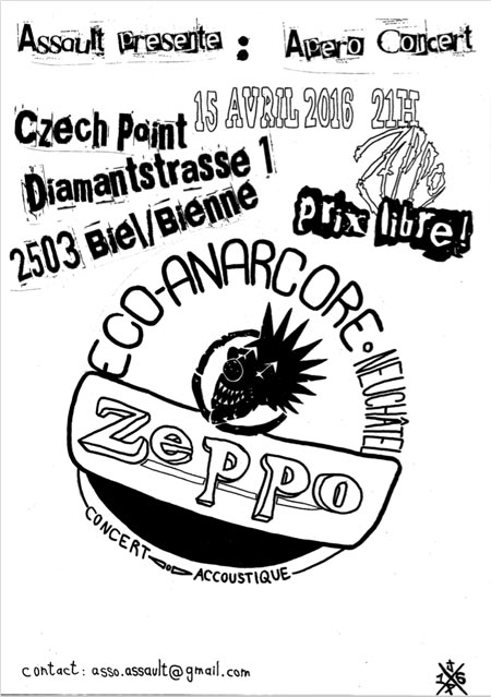 Assault Présente Zeppo Accoustique au Czech Point le 15 avril 2016 à Bienne (CH)