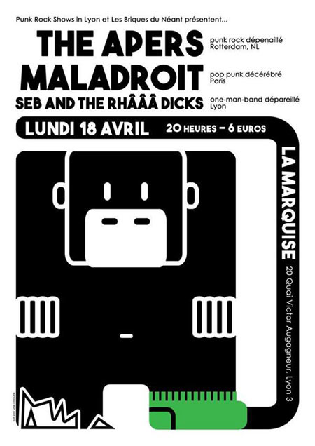 The Apers + Maladroit + Seb and The Rhââ Dicks à la Marquise le 18 avril 2016 à Lyon (69)